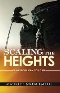 A book cover with the title of scaling the heights