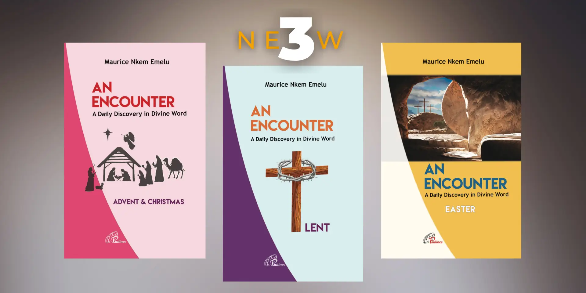 A series of books about lent are on display.